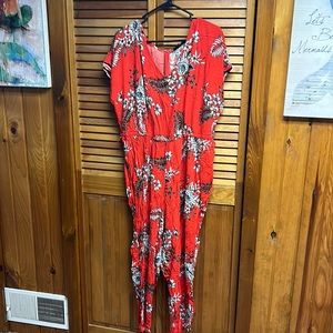 Size 20 red, black, and white jumpsuit